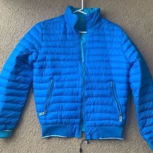 Blue, size medium/large, reversible winter jacket